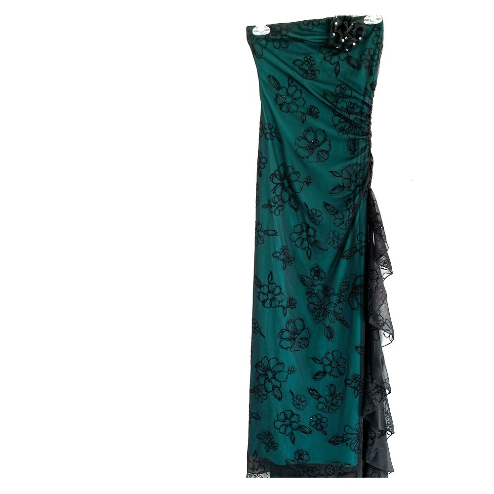 I.N. San Francisco Black & Teal Strapless Dress